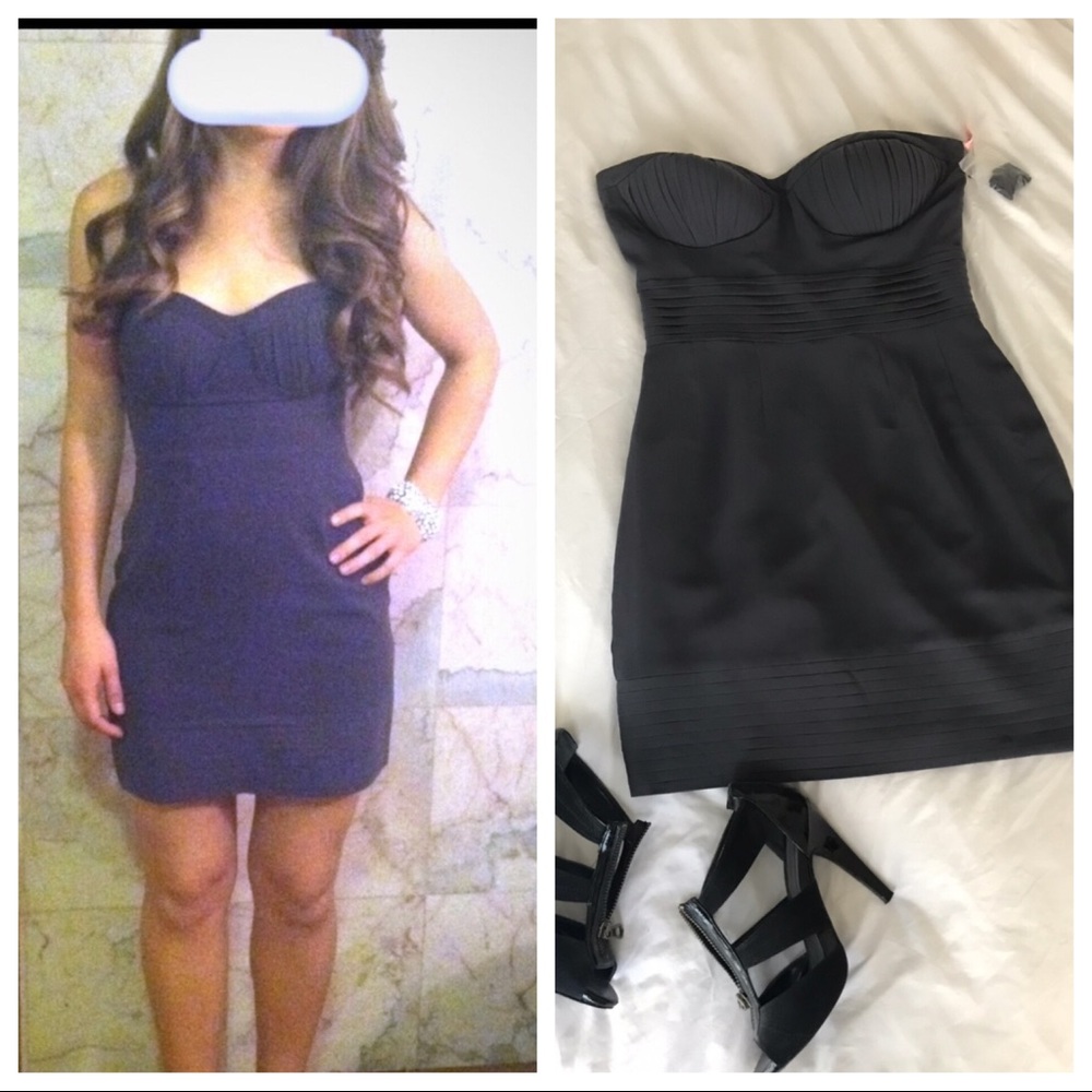 grey strapless dress